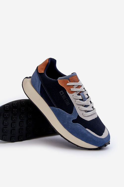 Pánske tenisky s pamäťovou penou Memory Foam System Big Star NN174356 tmavomodré