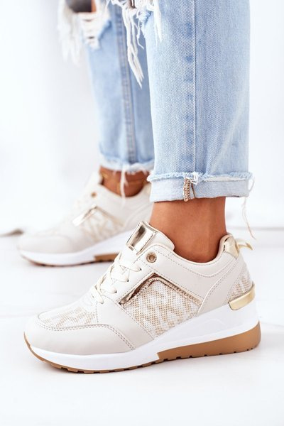 Klínové Tenisky Sneakers Béžové Weekend