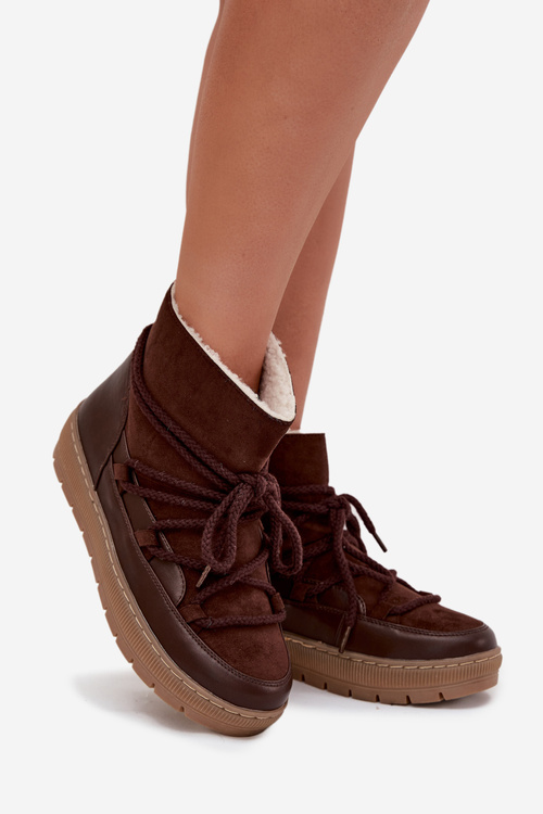 Dámske Snehule S Viazaním Čokoládové Rebekah