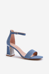Džínové sandály na podpatku modré Pholia