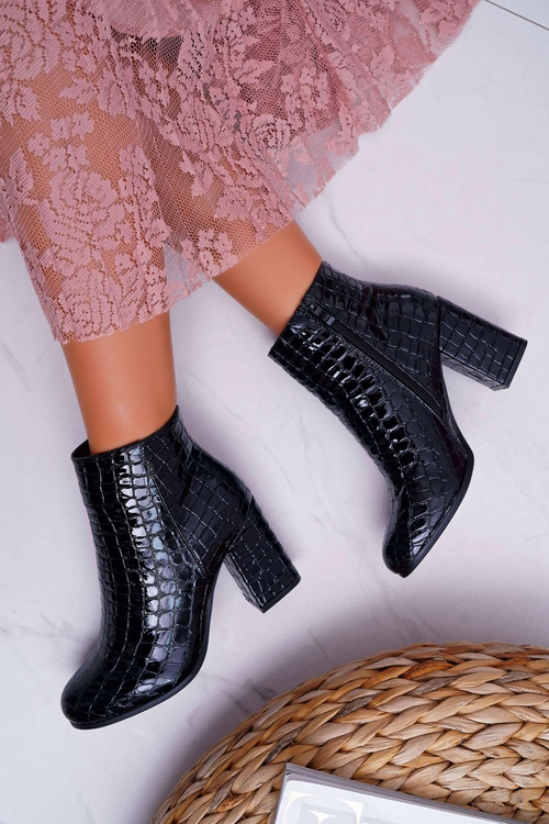 Dámska čierna kožená krokodilová koža