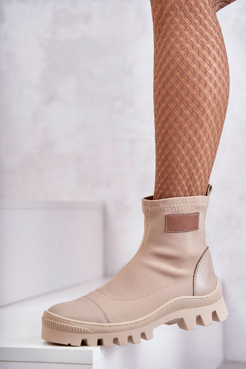 Dámské látkové kozačky Nicole 2703 Béžove