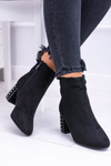 Teplé ženské kotníkové boty černé Jokasta