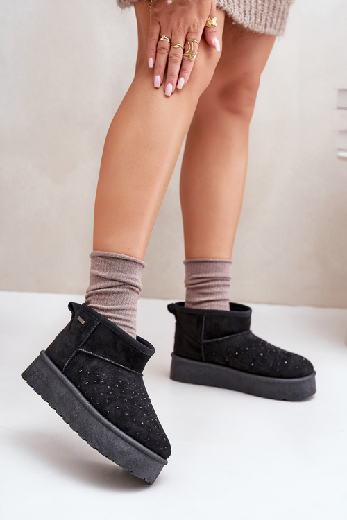 Sněhule se zdobením na platformě Big Star OO274A105 černé