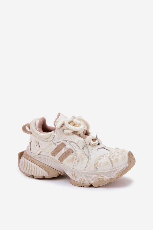 Dámske Kožené Tenisky GOE RR2N4037 Béžové