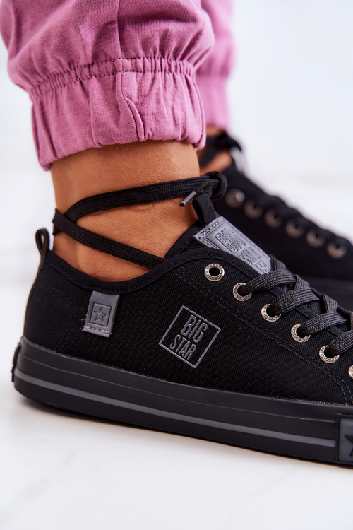 Klasická nízka veľká hviezda JJ274257 čierne tenisky