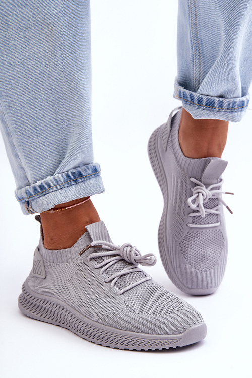 Dámské sportovní materiálové boty na zip šedé Zauna