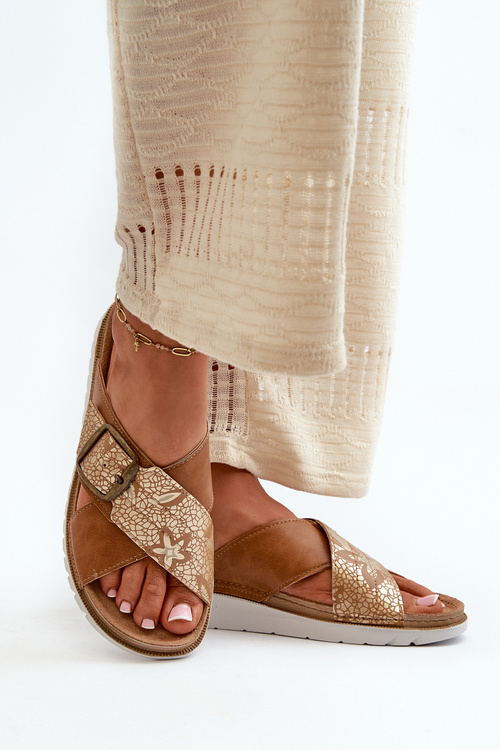 Pohodlné Dámske Papuče S Sponou Inblu CN000032 Hnedé