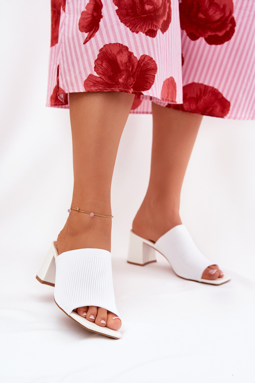 Dámské Sandály Na Podpatku Typu Sloupek Bílé Wenilan