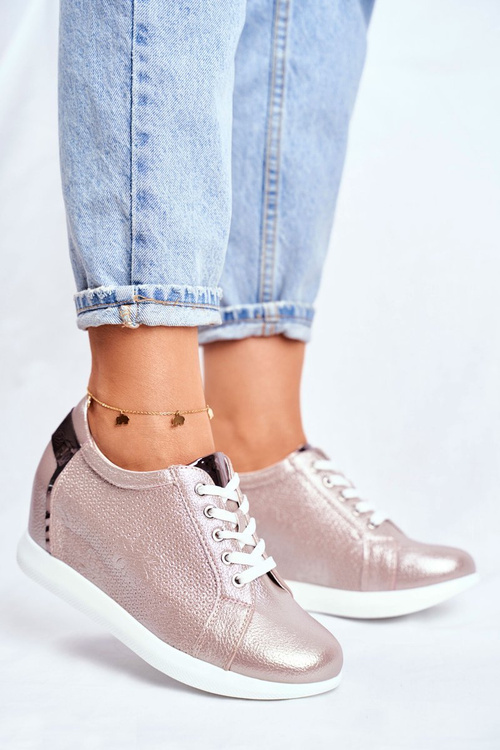 Dámská Obuv Sneakers Sergio Leone Béžový lesk SP235