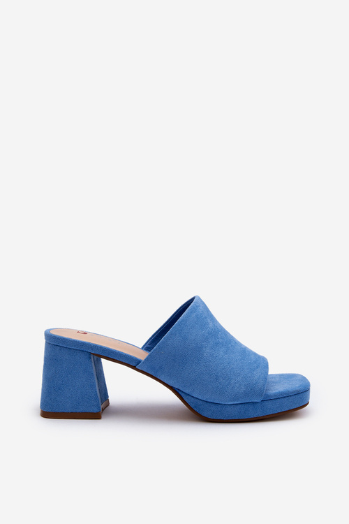 Dámské sandály na podpatku modré Bralya