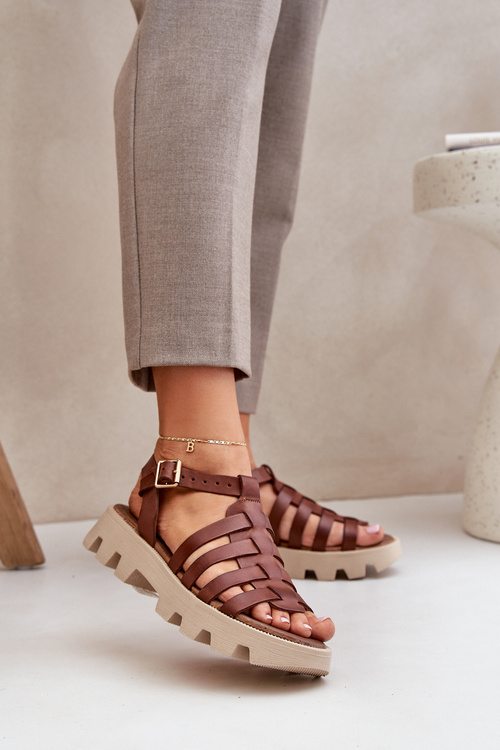 Kožené Dámske Sandále Zazoo 3695 Hnedé