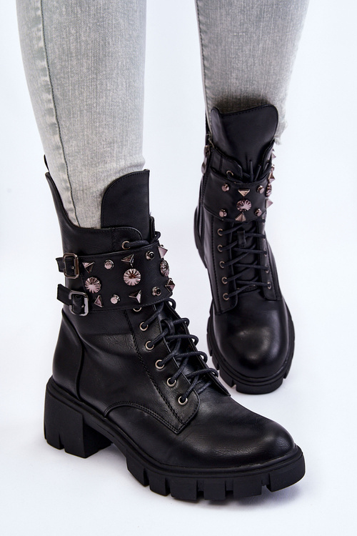 Dámske vysoké kastella čierne topánky