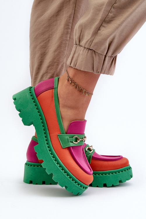 Zazoo 3476 Dámske zelené kožené mokasíny