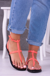 Lu Boo Sandals Ríma japonský Lento neón Rose