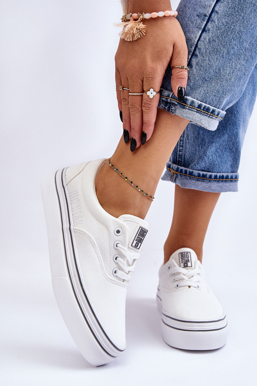 Ženské tenisky na Bielej platforme Big Star LL274228