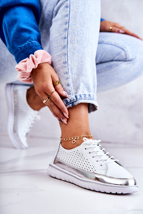 Dámska otvorená topánky na platforme White Deloren