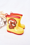 Detské galoshes s plyšovým medveďom žlto