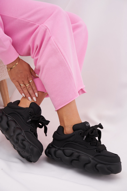 Dámské Kožené Tenisky Na Masivní Platformě GOE RR2N4044 Černé