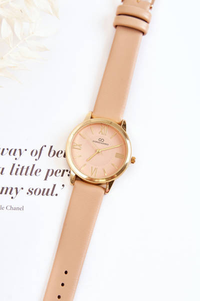 Dámske hodinky na koženom remienku Giorgio a Dario Béž