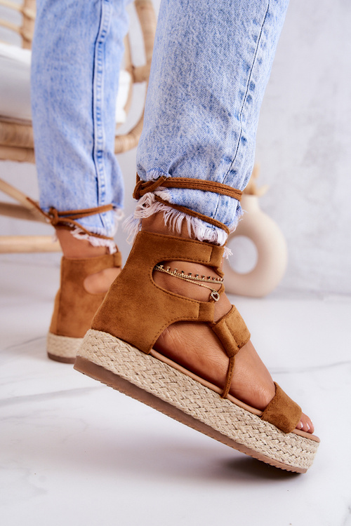 Dámske espadrilly na platforme Camel Fuerta