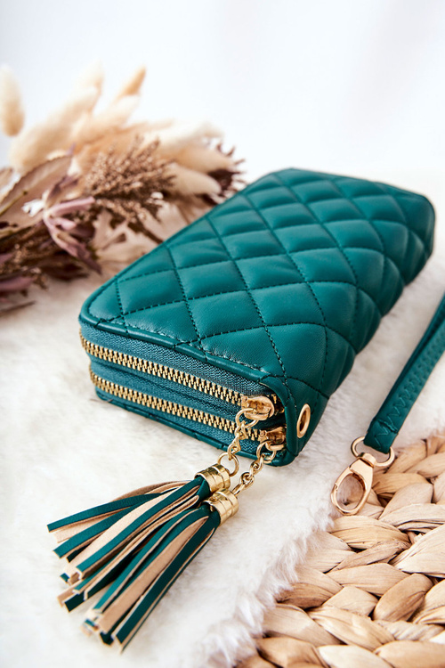 Veľké prešívané portfólio pre zelené posúvače