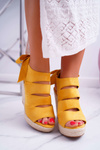 Dámské Sandály Na Klinu Žluté Cantare