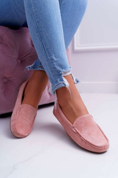 Dámske mokasy pohodlné eko-eko-ružové lemma
