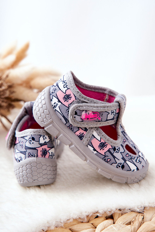 Topánky Papci Befado Cats 533p019 šedá