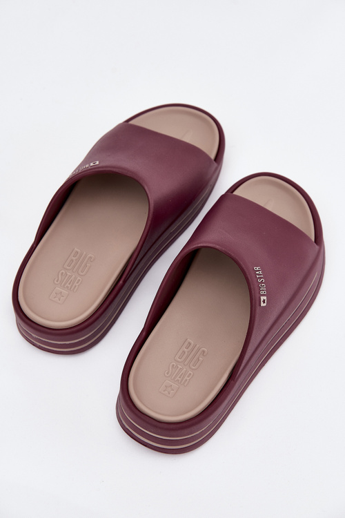 Dámske Sandále Na Platforme Big Star SS274425 Bordová