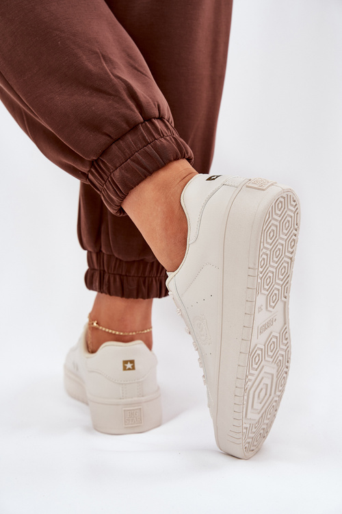 Nízké Dámské Tenisky Z Eko Kůže Big Star NN274578 Béžové