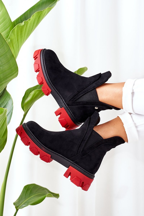 Teplé Boty Pérka Černé-Cervené Fearless