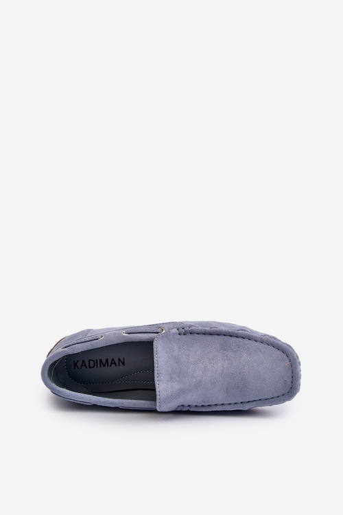 Mužské modré semišové slip-on mokasíny Rayan