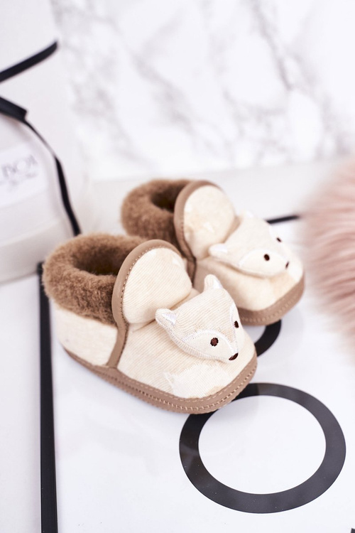 Dětské Pantofle Na Gumičku S Liškou Žluté Leo