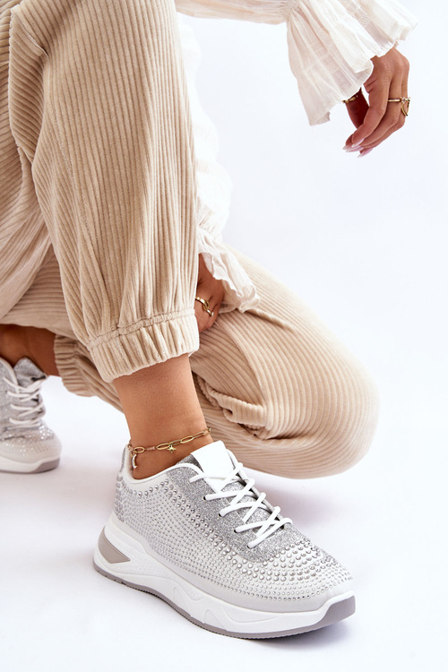 Dámske biele tenisky Raiden so zirkónmi