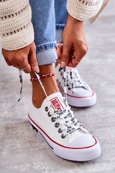 Dámské Materiál Sneakers Big Star KK274101 Bílá