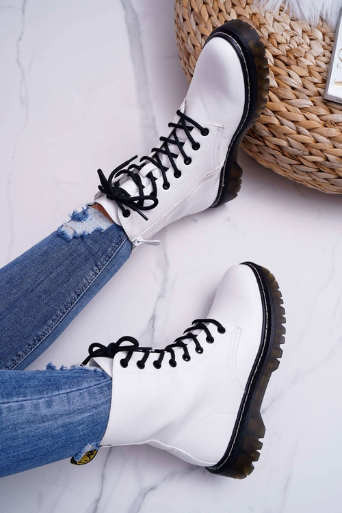 Dámské kotníkové boty Barski bílé 56-5