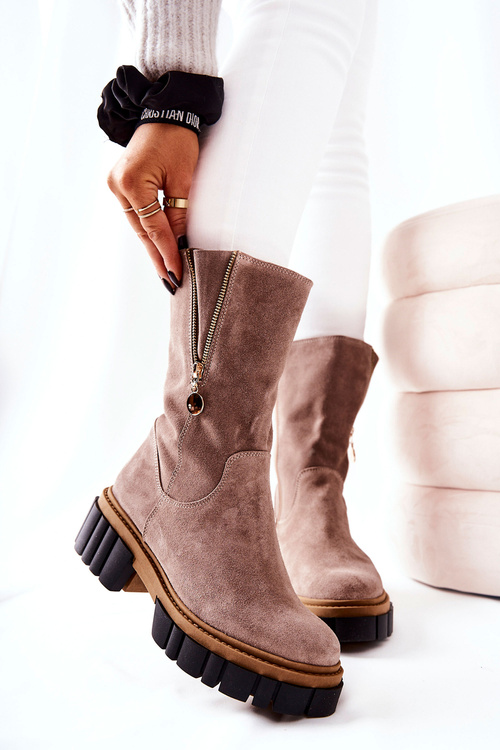 Kožené izolované topánky cappucino sufle