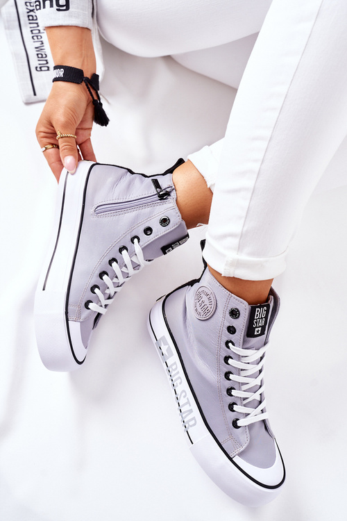 Vysoké tenisky na šedej platforme Big Star II274016