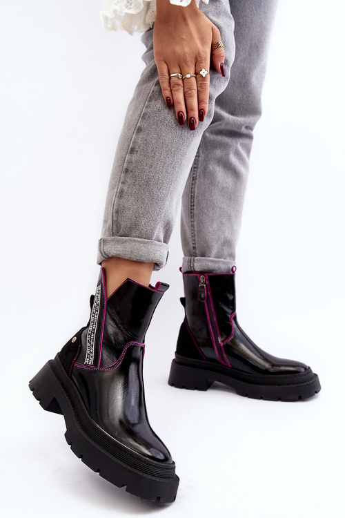 Kožené dámské botky Maciejka 06236-15 Černé