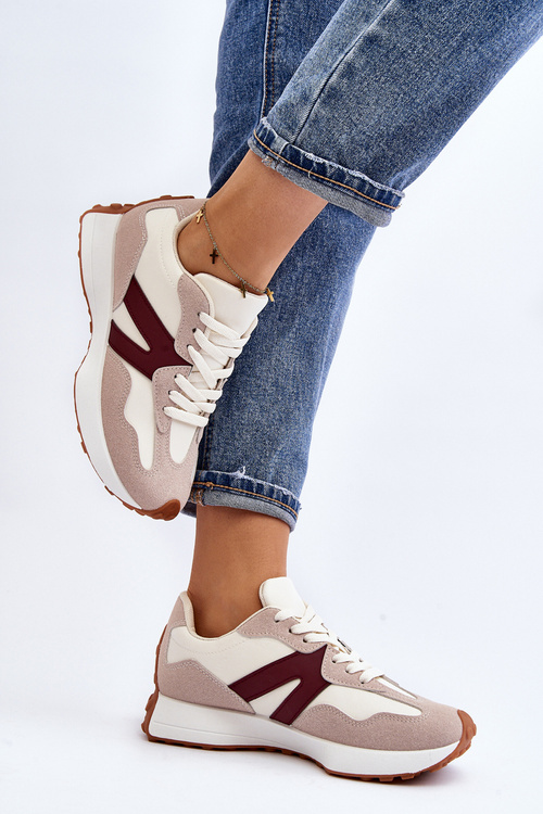 Dámské sportovní boty béžovo-bordó Chloette