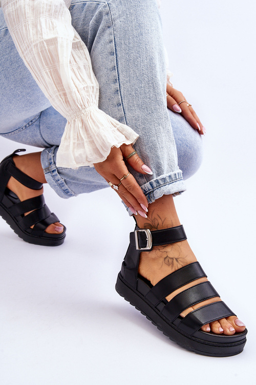 Sandály Na Masivní Platformě Černá Lisbona