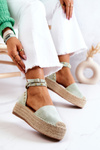 Espadrilky Sandály s tryskami Zelené Lillian 