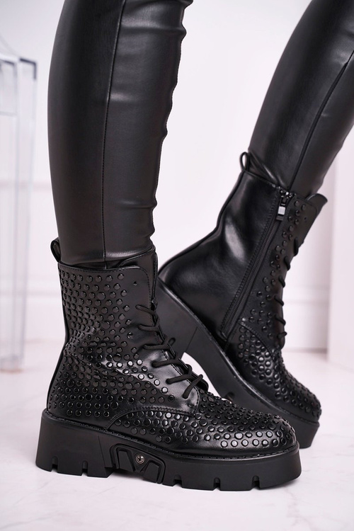 Dámské Kotníkové Boty Grunge Černé Don't Stop