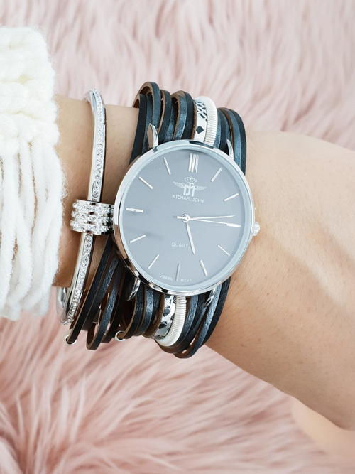 Dámske hodinky Michael John s Pepero Black Strap Black