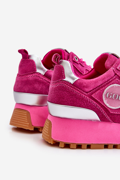 Dámské semišové sportovní boty na platformě GOE LL2N4002 Fuchsia