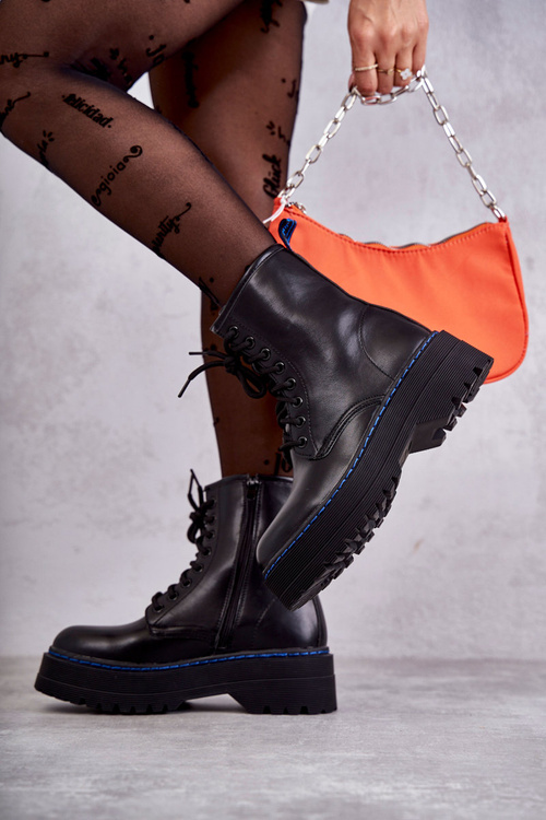 Dámske zviazané topánky, čierne hovory