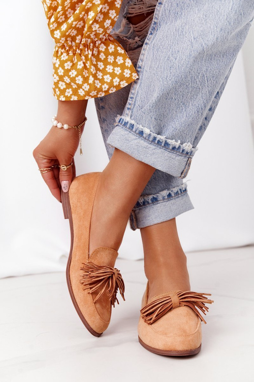 Semišové Dámské Mokasíny S Třásněmi Camel Alicante