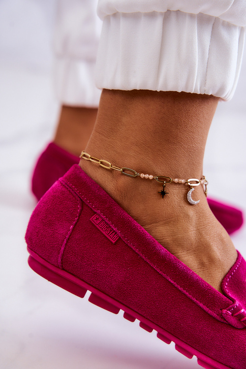 Dámské semišové mokasíny Big Star JJ274656 Fuchsie