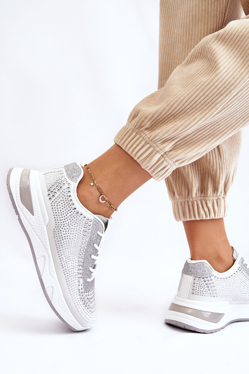 Dámske biele tenisky Raiden so zirkónmi